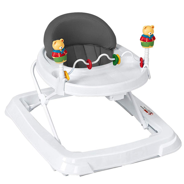 Height Adjustable Folding Baby Walker with High Back and Padded Seat