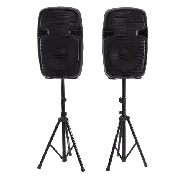 2000 W Dual 12 Inch 2-Way Powered Speakers