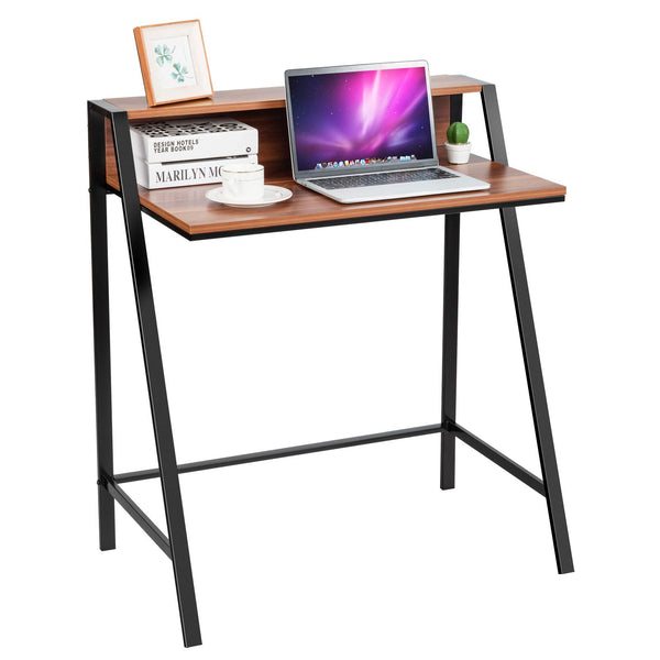 2 Tier Small Computer Desk with Sturdy Frame for Small Place