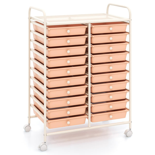 20 Drawers Storage Rolling Cart Studio Organizer