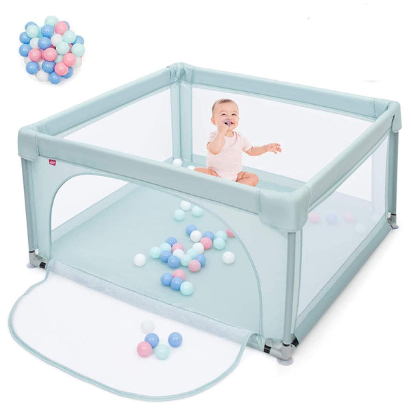 47 x 47 Inch Baby Playpen with 50 Ocean Balls for Baby Infant