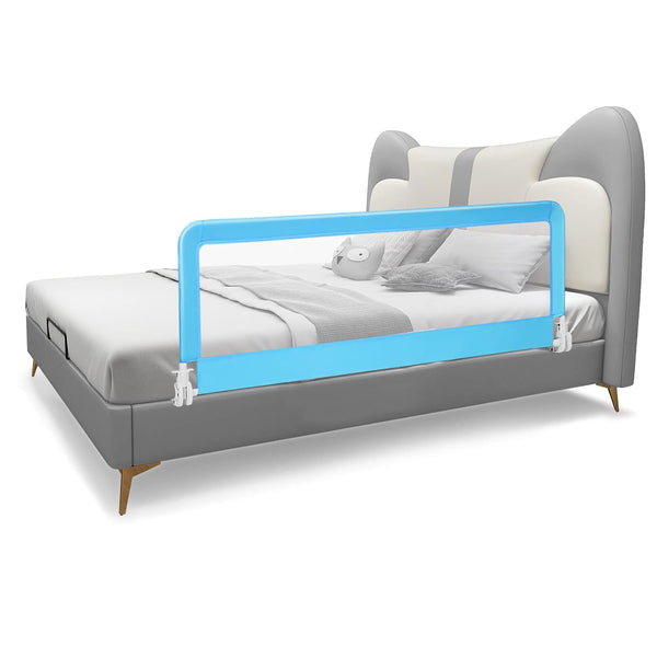 59 Inch Folding Breathable Baby Bed Rail Guard with Safety Strap