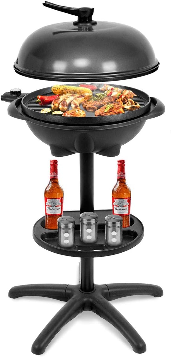 1350 W Outdoor Electric BBQ Grill with Removable Stand