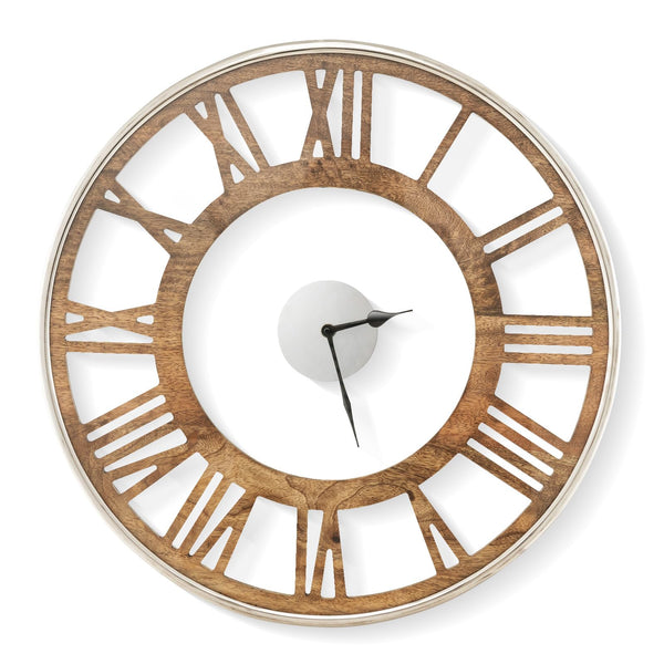 16 Inch Silent Wall Clock with Classic Frame and Classic Roman Number